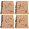 4Pcs Kraft Paper Sketchbook Retro Sketch Pad HandPainted Thick Art
