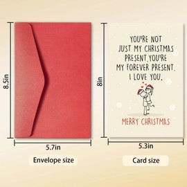 hvdler Romantic Christmas Card, Sweet Christmas Card for Loved Ones, Funny Xmas Card for Boyfriend Husband, Warm Christmas Card for Girlfriend Wife, You Are My Forever Present