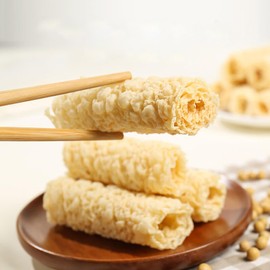 Bean curd roll 4.23oz, Piel de tofu seca,Rollos de piel de tofu crujiente, Tofu skin, Bean skin Roll, Bean coat Roll, 120g bag (10 sticks)