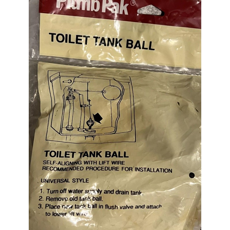 BALL Plumb Pak Toilet Tank Ball Self-Aligning w/Lift Wire (1