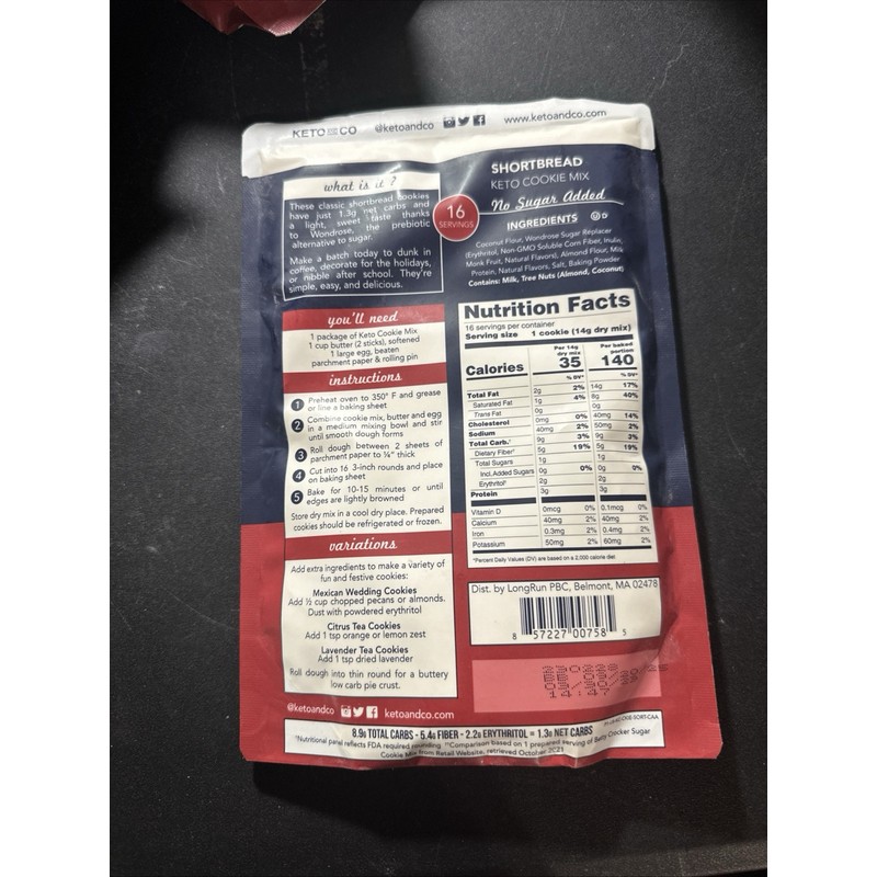 keto and co 4 bags keto and co shortbread cookie