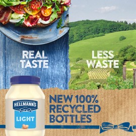 Hellmann's Light Mayonnaise For A Creamy Condiment for Sandwiches and Simple Meals Light Mayo Made With 100% Cage-Free Eggs 30 oz