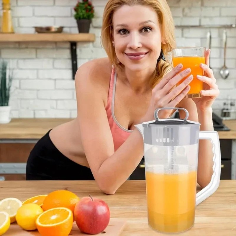 Mixing Pitcher for Drinks with Lid-Wide Mouth Juice Pitcher,Includes Plastic