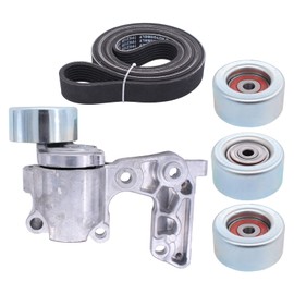 NewYall Drive Belt Tensioner with Belt and Idler Pulley Kit Assembly for Toyota Tacoma 2005-2012 4Runner 2003-2009 Tundra 2005-2012 FJ Cruiser 2007-2009 4.0 V6 1T132P111P30 16603-31040 16604-31020