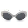 Grunge Round Sunglasses, Oval Large, Big Frame, white