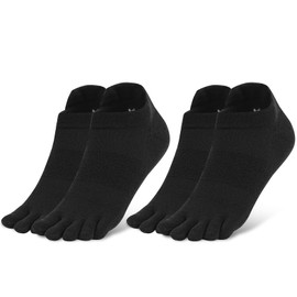 aomagic Merino Wool Toe Socks for Men and Women Athletic Runing Ankle Toe Separation Socks (2 Pairs), Large