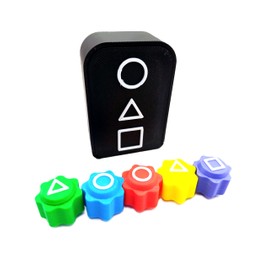 Customised Traditional Korean Game, Geometric Gaming Stones Set, 5 Pieces with Storage Box, Inspired Design, Gonngi, Gong-gi, Traditional Game, made in the UK