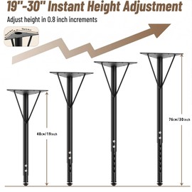 Yuleimy Adjustable Metal Table Legs 19-30 Inch, Heavy Duty Desk Leg, Black