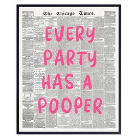 Bathroom Accessories for Women - small Bathroom Aesthetic Decor - Restroom Sign - Chic Modern Wall Art - Eclectic Cute Room Decor for Women - Bathroom Print Aesthetic - funny Quotes Wall Artwork