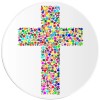 Kiwi Gifts Colorful Rainbow Cross - 25 Pack Circle Stickers 3 Inch - Christian Jesus Christ