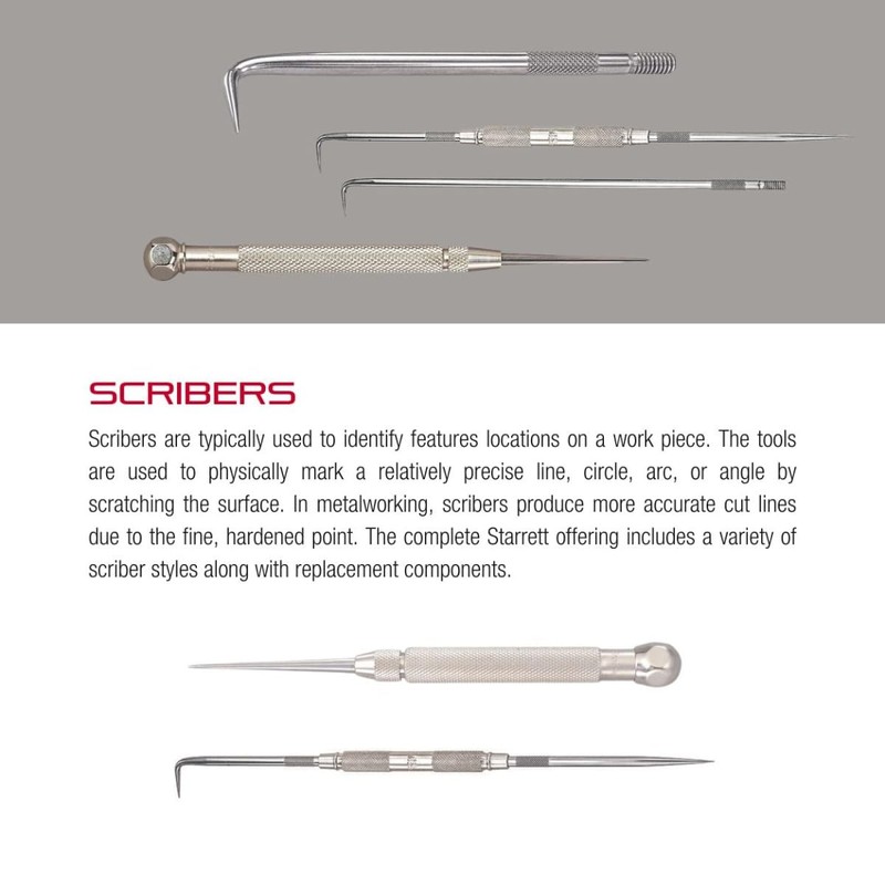 Starrett Steel Replacement for 70A Scribers with Knurled and Nickel