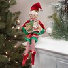 RAZ Imports Posable Christmas Elf, 16" Tall, Red and Green