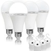 4 Pack Rechargeable Emergency Light Bulbs A19, Camping Lamp Battery