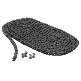 QUARKZMAN #25/04C-1 Roller Chain 10 Feet 1/4 Inch Pitch Carbon Steel Roller Chains with 2 Free Connectors for Mini Bikes, Motorcycles, 480 Links