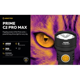 Armytek Prime C2 Pro Max Magnet USB Flashlight Cool White -4000 Lumens, PrimeC2ProMax-CW