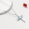 LUHE Moonstone Cross Necklace for Women 925 Sterling Silver Angel