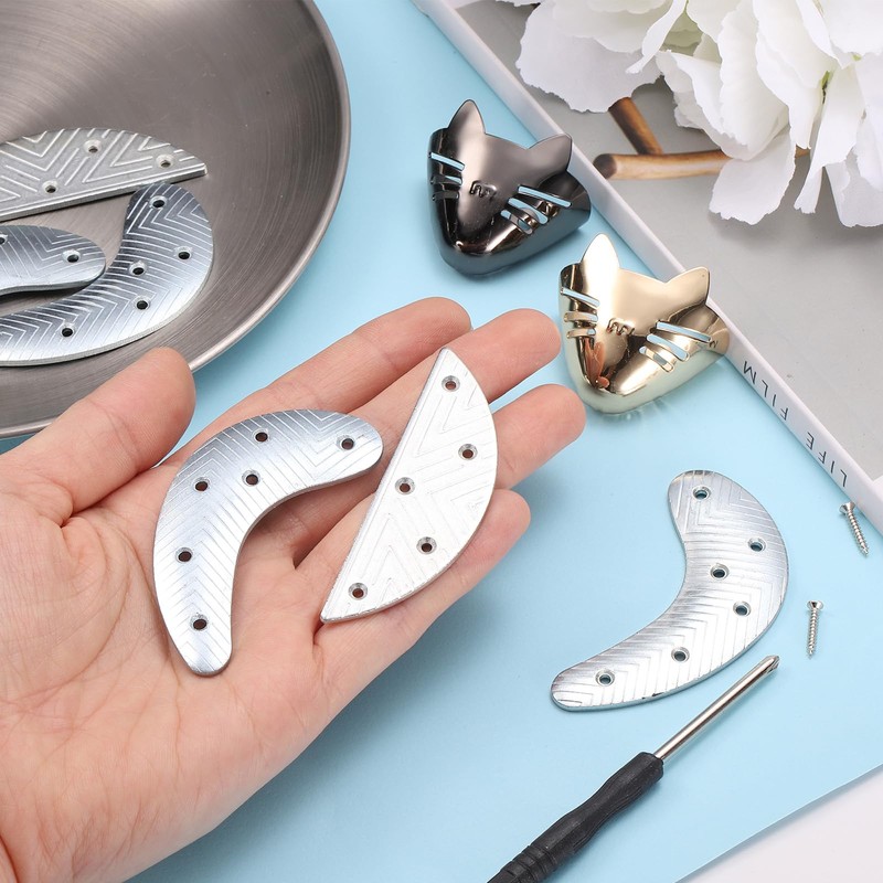 HARFINGTON 2Pcs Metal Heel Plates Heel Guard Repair Pad Moon