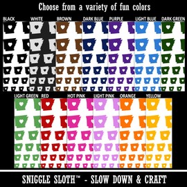 Arkansas State with Heart Temporary Tattoo Water Resistant Fake Body Art Set Collection - Black (One Sheet)