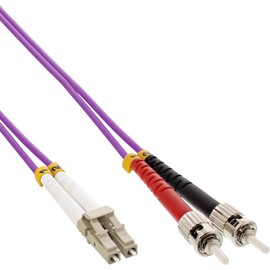 InLine® 88504P LWL Duplex Cable LC/ST 50/125µm, OM4/0.5 m