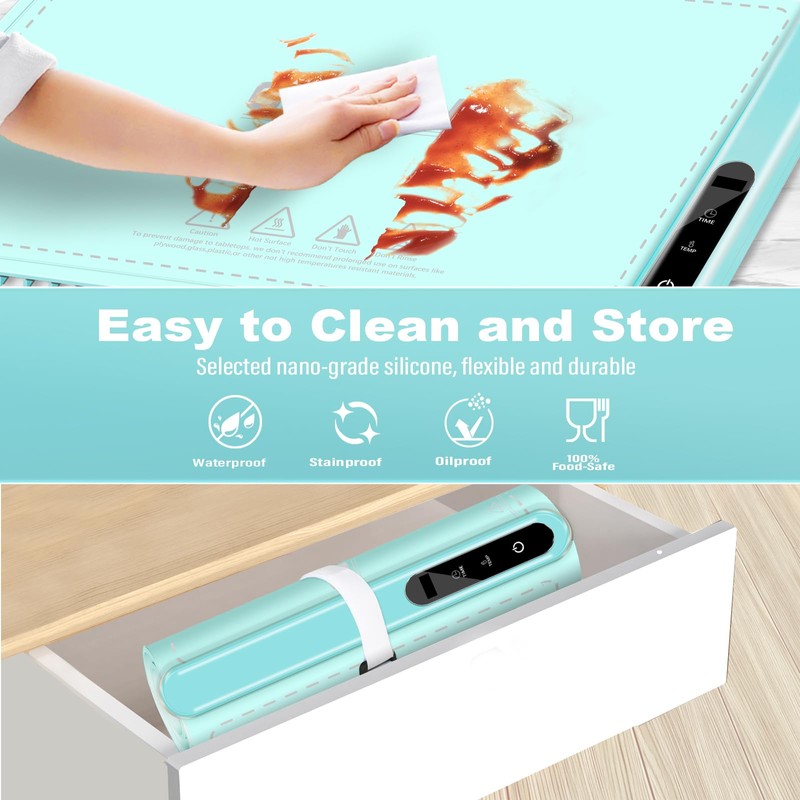 Silicone Electric Food Warmer Mat: Upgrade Temp Master Adjustable Warming