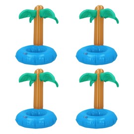 Boland 07435 Inflatable Cup Holder Palm Tree, Pack of 4, Drink Holder, Decoration, Party Decoration for Pool, Summer Party and Theme Party