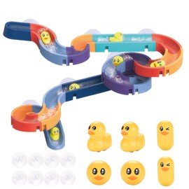 Bath Toy 34 Pieces, Bath Toy from 3 Years, DIY Marble Run Water Toy with Suction Cups, Bath Toy Children, Bath Fun Gift for Girls and Boys from 3 4 5 6 Years