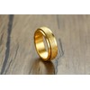PAMTIER Women's Stainless Steel Spinner Ring Sandblasting Finished Wedding Band