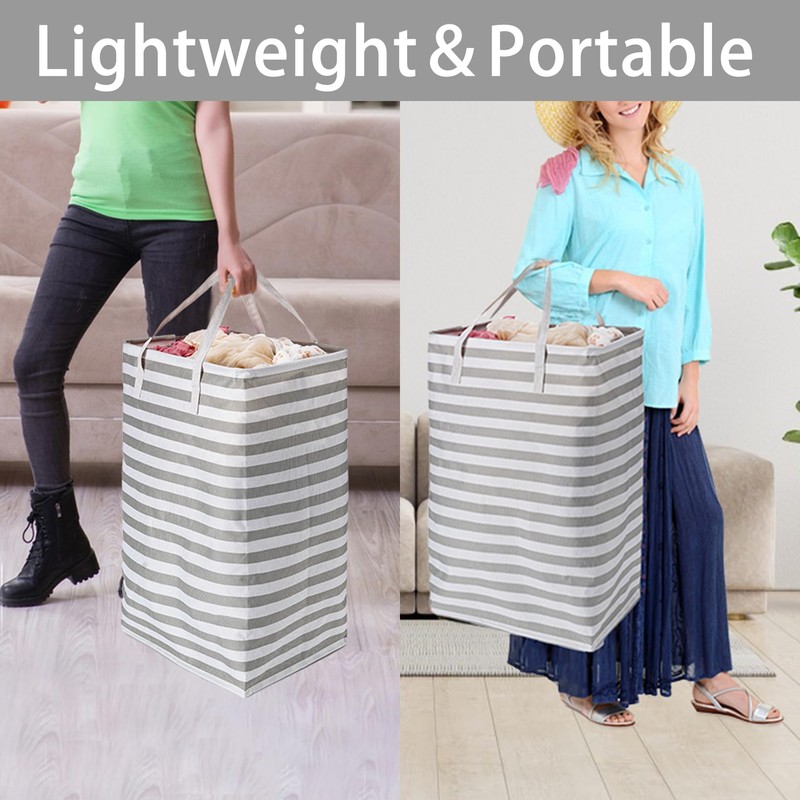 BOOMIBOO 2-Pack Large Laundry Basket,Waterproof Freestanding Laundry Hamper,Collapsible Clothes Basket