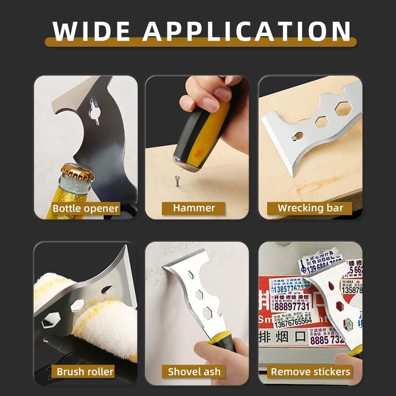 OKEMISS Scraper Tool, Stainless Steel 15-in-1 Painters Tool, Professional Multi