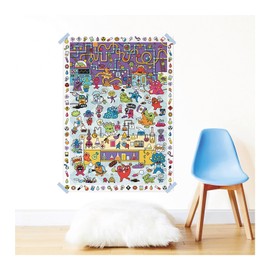 POPPIK 1841207 Sticker Poster, Crazy Lab Creative Poster with Removable Stickers, Monster Sticker Set for Crafts, for Children Aged 5 and Above, 48 x 68 cm