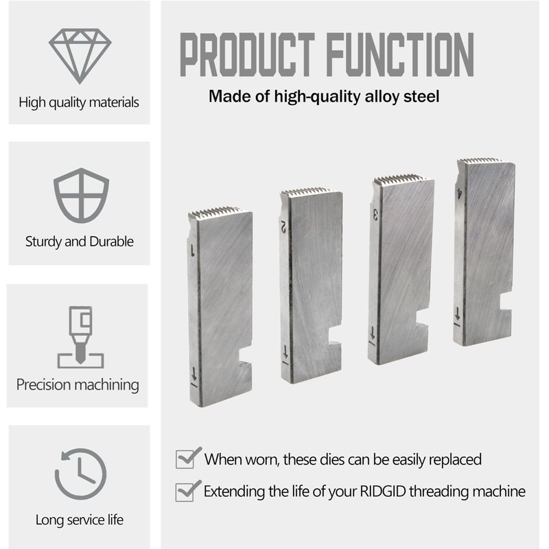 Rawolp 47765 Pipe Threading Machine Dies, 1/2"-3/4", for RIDGID