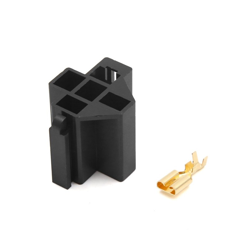 sourcingmap 10Pcs 6.3mm 5 Pins Power Relay Socket Connector w
