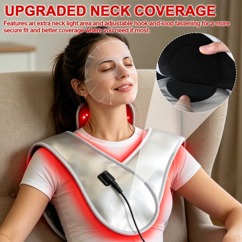 Red Light Therapy for Neck and Shoulders-104 LEDs Wearable Red