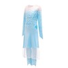 DH Gorgeous Little Girls Princess Cosplay Blue Costume Outfit Coat