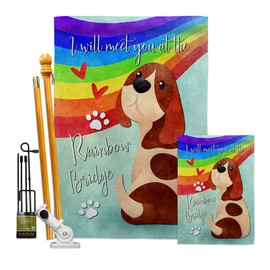 Breeze Decor Rainbow Bridge Garden House Flag Kit Expression Sympathy Remembrance Memorial Bereavement Love Support Emotion Postive Decoration Banner Small Yard Gift Double-Sided, Made in USA