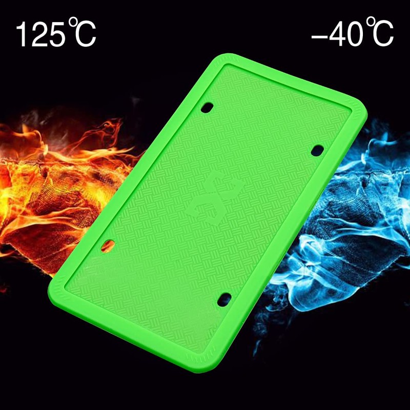 XCLPF Silicone Green License Plate Frame Covers 2 Pack- Front