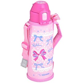 Zojirushi SD-CB50-PA Zojirushi Water Bottle, Straw Type, Stainless Steel Bottle, 18.2 fl oz (520 ml), Pink