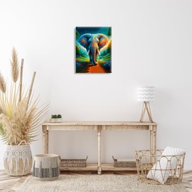 Jreiiolk Elephant Picture Wall Decor, African Animals Wall Art, Modern Contemporary Art Prints, Colorful Painting for Living Kids Room Bedroom Office Home Canvas Decorations (16 * 24inch)