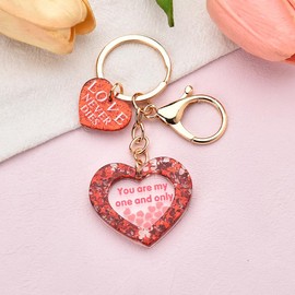 ShiQiao Spl Valentine's Day Gifts for Couple You Are My One and Only Keyring for Girlfriend Boyfriend Anniversary Birthday Gift for Women Men Love Heart Key Ring Accessory for Bags Handbags Purses
