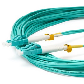 trueCABLE LC to LC OM3 Fiber Patch Cable, 1.5m (4.92ft), UPC Polish, 10GB Multimode (MM) Duplex 50/125um, Riser Rated (OFNR), UL Listed, 1pc, Aqua