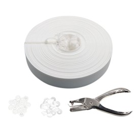 Qlvily Chain Link Fence Privacy Tape, 246ft x 0.15ft Chain Link Fence Slats, Fence Covering Privacy, White (200PCS Button + Puncher Included)