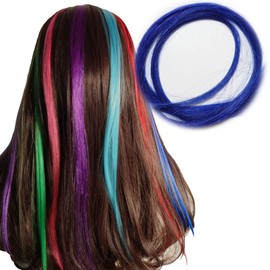 Addnew 100% Human Hair Sealing Extensions 100% 50/60 cm Set, Various Colors, Long Lasting Extensions (50cm (Pack of 3), Royal Blue