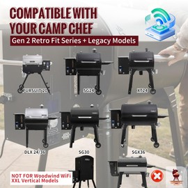 Hungrill Smart WiFi PID Controller Kit for Camp Chef Gen 2 Retro Fit Grills - with WiFi Controller & 2 Meat Probes | Fits Pursuit 20, SG24/SG30, SGX, DLX, XT, Woodwind Classic