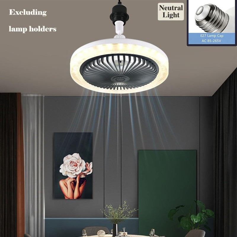 Arightmu 2-in-1 LED Ceiling Fan Light with Remote,3 Speeds &