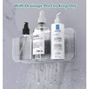 JNDETOP Shower Caddy, Adhesive Clear Acrylic Bathroom Shower Shelf Organizer,
