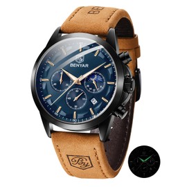 BENYAR Men's Watches Chronograph Date Watch Analogue Quartz Waterproof Luminous Business Casual Fashion Wrist Watches Gift for Men