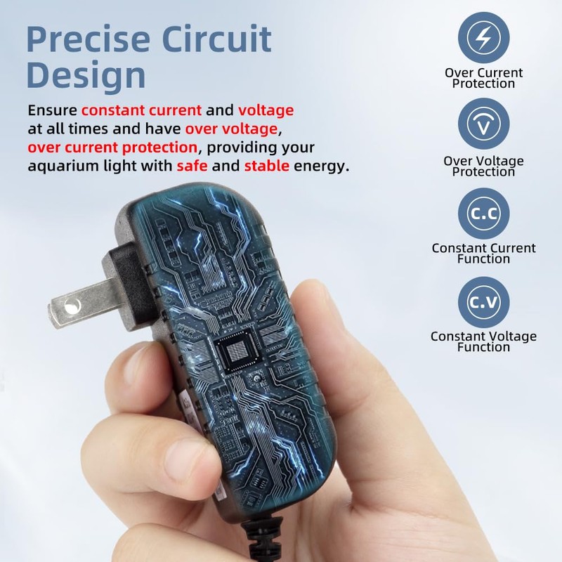 DaToo Aquarium Light LED Power Adapter AC 100-240V DC 12V