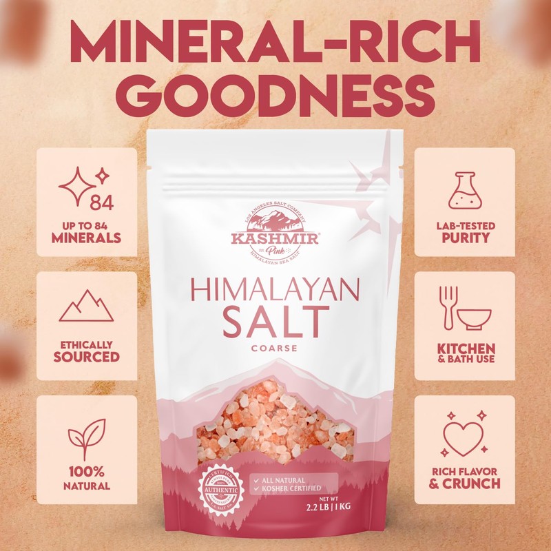 LA SALT CO Kashmir 2.2 Lbs Coarse Pink Himalayan Salt
