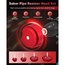 Saker PVC Pipe Reamer Kit, PVC Fitting Saver with 1-1/2inch,2inch,3inch,4inch Head, For SCH40, ABS Pipe,CPVC Perfect for Plumbing Repairs, Fits Standard 1/2" Drill