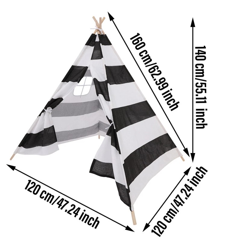 Unbranded Teepee Tent for Kids Outdoor Play Tent Toddlers Canvas